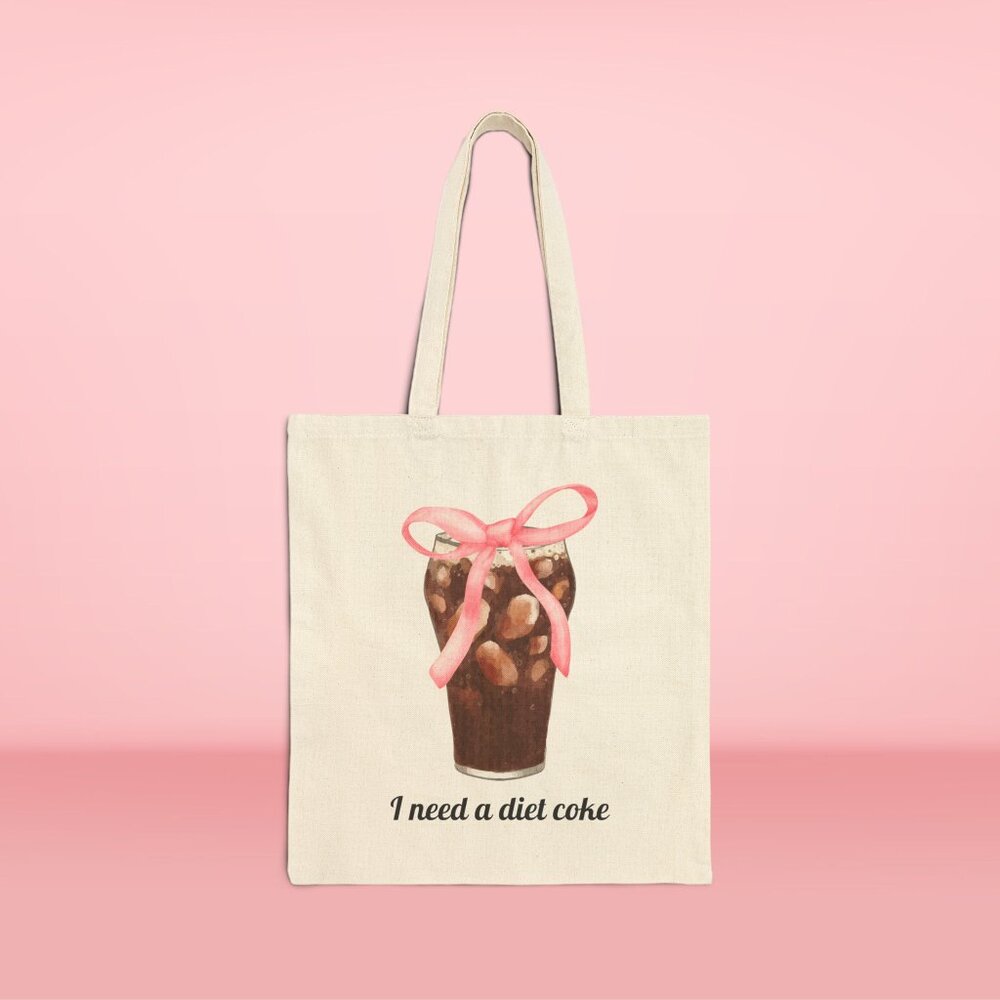 NWT! Diet Coke Tote Bag with Pink Coquette Bow - Picture 5 of 8